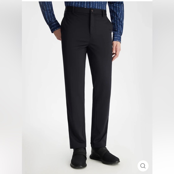ODTAILOR men’s dark blue casual chinos mid rise straight fit 32W x 30L NWT